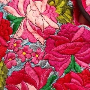 Embroidered floral bag